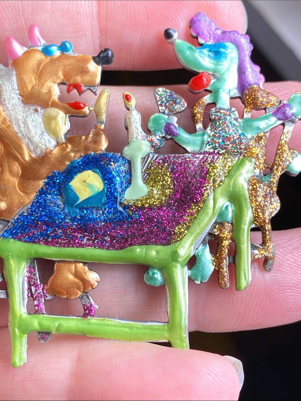 JJ Colorful Animal Tea Party Brooch - Multi-Color - Picture 6 of 6